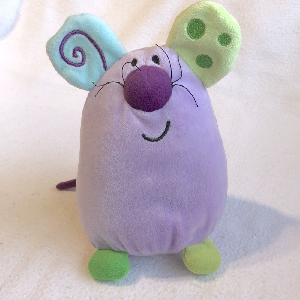 Manhattan Toy Purple Plush Mouse. 6” Tall.  Rare / HTF. Soft Stuffed Toy